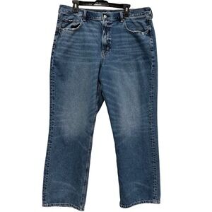 American Eagle Low-Rise Baggy Jeans Womens 18 Regular Medium Wash Blue Stretch